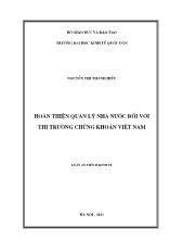 Hoàn thiện quản lý nhà nước đối với thị trường chứng khoán Việt Nam
