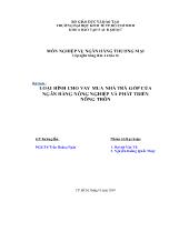 Luận văn Loại hình cho vay mua nhà trả góp của ngân hàng nông nghiệp và phát triển nông thôn