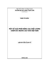 Một số giải pháp nâng cao chất lượng chăm sóc người cao tuổi Việt Nam
