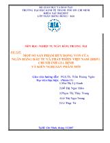 Một số sản phẩm huy động vốn của ngân hàng đầu tư và phát triển Việt Nam (BIDV) chi nhánh Gia Định và kiến nghị sản phẩm mới