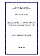 Những vấn đề kinh tế xã hội nảy sinh trong đầu tư trực tiếp nước ngoài của một số nước Châu Á và giải pháp cho Việt Nam