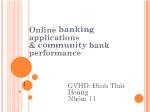 Online banking applications& community bank performance