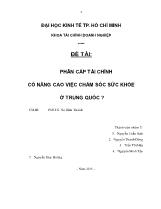 Phân cấp tài chính có nâng cao việc chăm sóc sức khỏe ở Trung Quốc ?