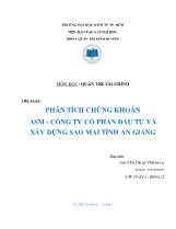 Phân tích chứng khoán ASM - Công ty cổ phần đầu tư và xây dựng Sao Mai tỉnh An Giang