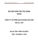 Phân tích tài chính Công ty cổ phần bao bì nhựa Sài Gòn
