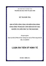 Sinh kế bền vững vùng ven biển đồng bằng Sông Hồng trong bối cảnh biến đổi khí hậu: nghiên cứu điển hình tại tỉnh Nam Ðịnh