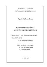 Tăng cường quản lý nợ nước ngoài ở Việt Nam
