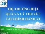 Thị trường hiệu quả và lý thuyết tài chính hành vi