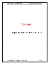 Tiểu luận Chi phí đại diện - AGENCY COSTS