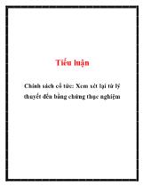Tiểu luận Chính sách cổ tức: Xem xét lại từ lý thuyết đến bằng chứng thục nghiệm