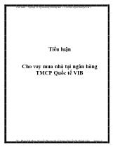 Tiểu luận Cho vay mua nhà tại ngân hàng TMCP Quốc tế VIB