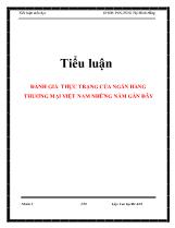 Tiểu luận Đánh giá thực trạng của ngân hàng thương mại Việt Nam những năm gần đây