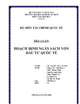 Tiểu luận Hoạch định ngân sách vốn đầu tư quốc tế
