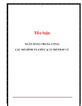 Tiểu luận Ngân hàng trung ương các mô hình tổ chức & vị trí pháp lý