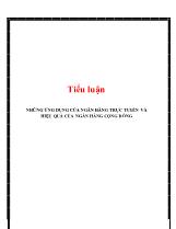Tiểu luận Những ứng dụng của ngân hàng trực tuyến và hiệu quả của ngân hàng Cộng Đồng
