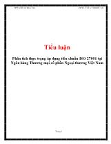 Tiểu luận Phân tích thực trạng áp dụng tiêu chuẩn ISO 27001 tại Ngân hàng Thương mại cổ phần Ngoại thương Việt Nam