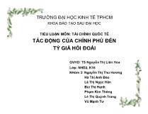 Tiểu luận Tác động của chính phủ đến tỷ giá hối đoái