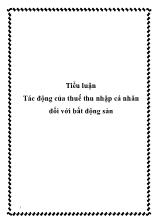 Tiểu luận Tác động của thuế thu nhập cá nhân đối với bất động sản