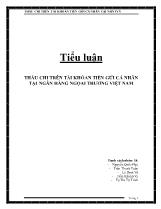 Tiểu luận Thấu chi trên tài khỏan tiền gửi cá nhân tại ngân hàng ngoại thương Việt Nam