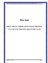 Tiểu luận Thực trạng chính sách ngoại thương và cán cân thương mại ở Việt Nam