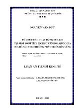 Tổ chức các hoạt động du lịch tại một số di tích lịch sử văn hoá quốc gia của Hà Nội theo hướng phát triển bền vững