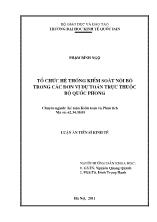 Tổ chức hệ thống kiểm soát nội bộ trong các đơn vị dự toán trực thuộc bộ quốc phòng