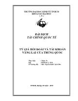 Tỷ giá hối đoái và tài khoản vãng lai của Trung Quốc