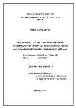 Vận dụng một số phương pháp thống kê nghiên cứu tình hình phân phối thu nhập trong các doanh nghiệp ngành công nghiệp Việt Nam