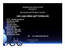 Các loại hình quỹ tương hỗ