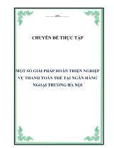 Chuyên đề Một số giải pháp hoàn thiện nghiệp vụ thanh toán thẻ tại ngân hàng ngoại thương Hà Nội