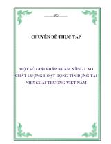 Chuyên đề Một số giải pháp nhằm nâng cao chất lượng hoạt động tín dụng tại ngân hàng ngoại thương Việt Nam