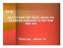 Đầu tư gián tiếp nước ngoài (FII) và vấn đề kiểm soát ở Việt Nam hiện nay