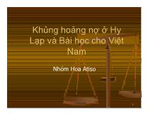 Đề tài Khủng hoảng nợ ở Hy Lạp và bài học cho Việt Nam