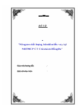 Đề tài Nâng cao chất lượng bảo đảm tiền vay tại ngân hàng thương mại cổ phần công thương chi nhánh Đống Đa