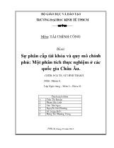 Đề tài Sự phân cấp tài khóa và quy mô chính phủ - Một phân tích thực nghiệm ở các quốc gia Châu Âu