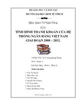 Đề tài Tình hình thanh khoản của hệ thống ngân hàng Việt Nam giai đoạn 2008-2012