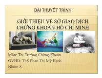 Giới thiệu về sở giao dịch chứng khoán Hồ Chí Minh