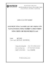 Khóa luận Giải pháp nâng cao hiệu quả huy động vốn tại ngân hàng nông nghiệp và phát triển nông thôn chi nhánh thị xã LAGI