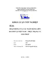 Khóa luận Hoạt động của các ngân hàng liên doanh tại Việt Nam - Thực trạng và giải pháp