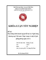 Khóa luận Hoạt động kinh doanh ngoại hối tại các ngân hàng thương mại Việt Nam - Thực trạng và một số giải pháp phòng ngừa rủi ro