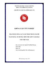 Khóa luận Hoạt động mua lại và sáp nhập trong ngành ngân hàng - Xu hướng trên thế giới và bài học cho Việt Nam