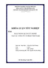 Khóa luận Hoạt động quản lý chi phí tại các công ty cổ phần Việt Nam