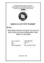 Khóa luận Hoạt động thanh toán quốc tế tại ngân hàng TMCP xăng dầu Petrolimex - Thực trạng và giải pháp