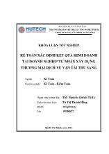 Khóa luận Kế toán xác định kết quả kinh doanh tại doanh nghiệp tư nhân xây dựng thương mại dịch vụ vận tải Thu Sang