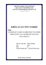 Khóa luận Lợi nhuận và một số biện pháp tài chính nhằm nâng cao lợi nhuận tại ngân hàng Đông Á