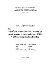 Khóa luận Một số giải pháp nhằm nâng cao năng lực cạnh tranh của hệ thống ngân hàng TMCP Việt Nam trong điều kiện hội nhập