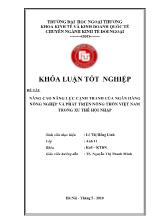 Khóa luận Nâng cao năng lực cạnh tranh của ngân hàng nông nghiệp và phát triển nông thôn Việt Nam trong xu thế hội nhập