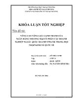 Khóa luận Nâng cao năng lực cạnh tranh của ngân hàng thương mại cổ phần các doanh nghiệp ngoài quốc doanh VPBank trong hội nhập kinh tế quốc tế