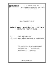 Khóa luận Phân tích hoạt động tín dụng tại ngân hàng thương mại cổ phần VietBank - Phòng giao dịch Vạn Hạnh