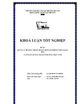 Khóa luận Quản lý rủi ro trong hoạt động kinh doanh ngoại hối tại ngân hàng ngoại thương Việt Nam